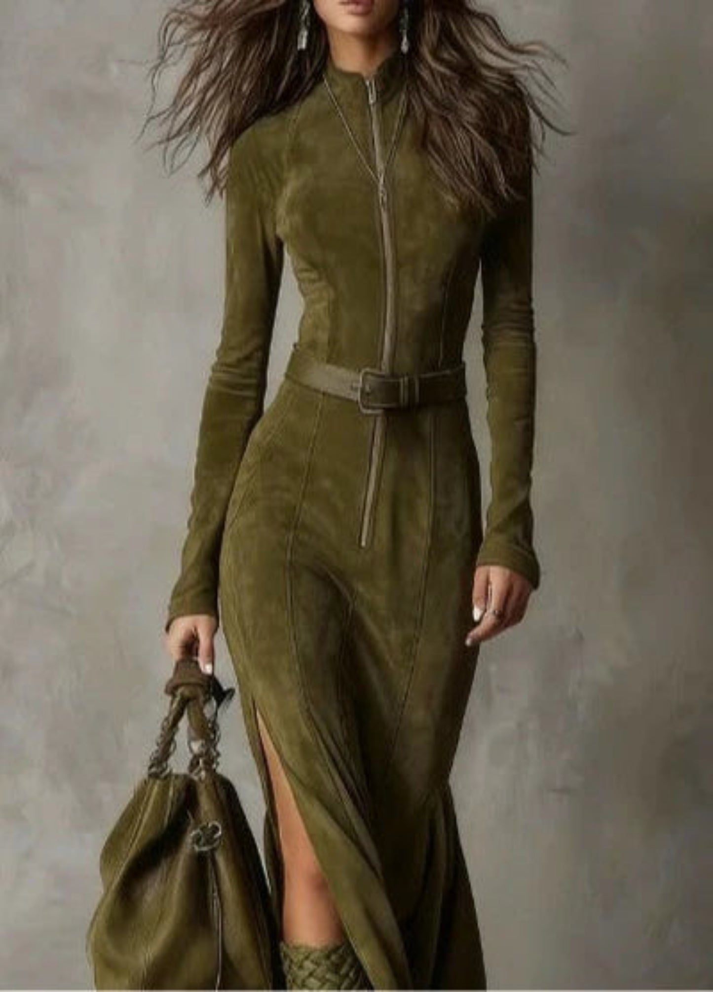 Vestido largo de ante - Alejandra